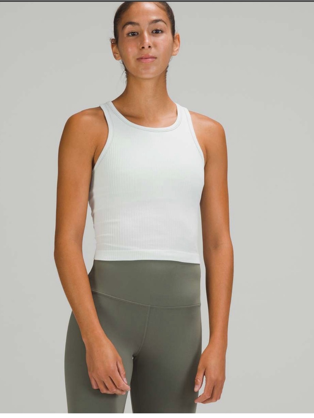 Lululemon Ebb to Street Cropped Racerback Tank Top Size 8